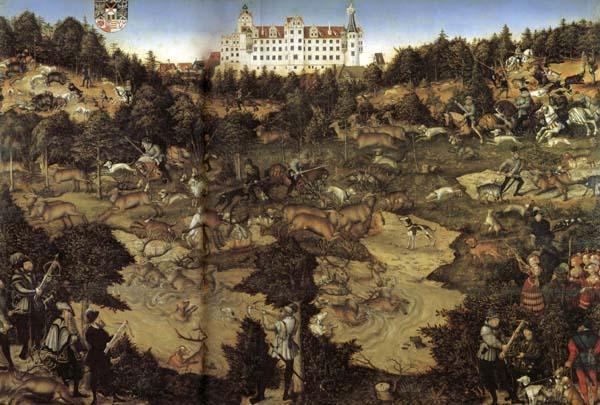 Lucas Cranach AHunt in Honor of Charles V at Torgau Castle Germany oil painting art